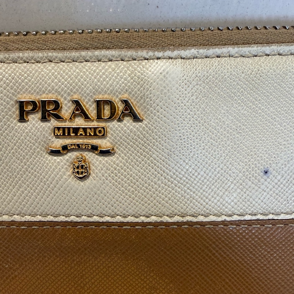 Used Prada Saffiano Leather Zip-Around Long Color Block Wallet - Picture 15 of 16